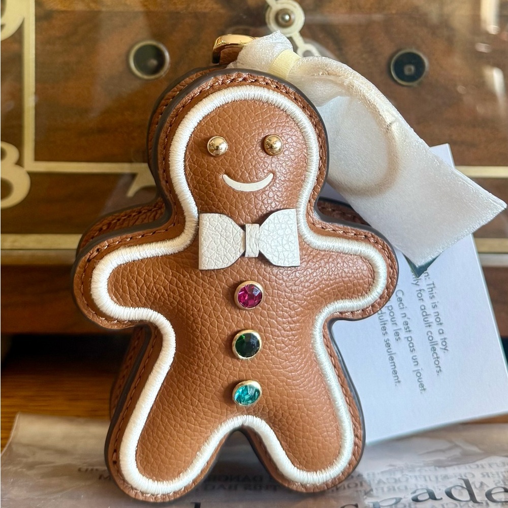 ❤️Authentic NWT Kate Spade Gingerbread Man Leather Bag charm❤️